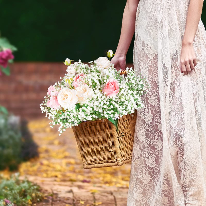 LYLYFAN Babys Breath زهور اصطناعية 18 قطعة من زهور Gypsophila ذات اللمس الحقيقي لحفلات الزفاف ديكور حديقة المنزل باللون الأبيض - Image 5